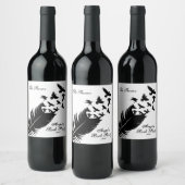 Étiquette Pour Bouteilles De Vin Piment moderne, noir et blanc (Bouteilles)