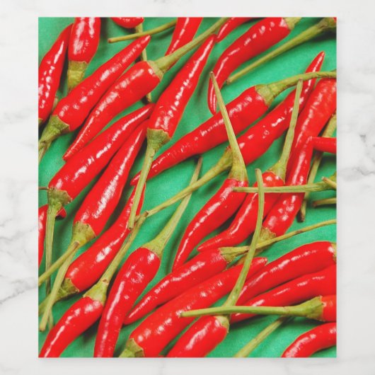 Étiquette Pour Bouteilles De Vin Piments rouges (Étiquettes simples)