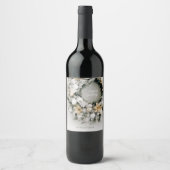 Étiquette Pour Bouteilles De Vin Pin neigeux - couronne de Noël (Devant)