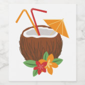 Étiquette Pour Bouteilles De Vin Pina Colada (Étiquettes simples)