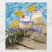 Étiquette Pour Bouteilles De Vin piña colada ananas mère (Étiquettes simples)