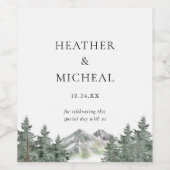 Étiquette Pour Bouteilles De Vin Pine Tree Mountain Wedding Faveurs (Étiquettes simples)