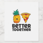 Étiquette Pour Bouteilles De Vin Pineapple Pizza Mieux Ensemble Graphisme Moderne (Étiquettes simples)