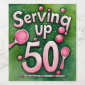 Étiquette Pour Bouteilles De Vin Ping Pong 50e anniversaire (Étiquettes simples)