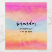 Étiquette Pour Bouteilles De Vin Pink Blue Jaune arc-en-ciel Abstraites rayures Ann (Étiquettes simples)