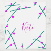 Étiquette Pour Bouteilles De Vin Pink green cherry tree name boho retro rustic bold (Étiquettes simples)