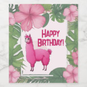 Étiquette Pour Bouteilles De Vin Pink Joyeux Lama souriant (Étiquettes simples)