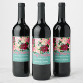 Étiquette Pour Bouteilles De Vin Pink Poinsettias (Bouteilles)