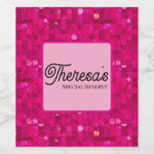 Étiquette Pour Bouteilles De Vin Pink Shiny Sequin (Étiquettes simples)