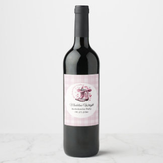 Étiquette Pour Bouteilles De Vin Pink Vintage Western Cowgirl Bachelorte Party