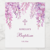 Étiquette Pour Bouteilles De Vin Pink Wisteria Baptism (Étiquettes simples)
