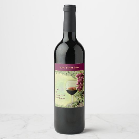 Étiquette Pour Bouteilles De Vin Pinot Noir 🍷 (Devant)