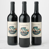 Étiquette Pour Bouteilles De Vin Pins nordiques & Pics, coutume (Bouteilles)