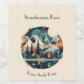 Étiquette Pour Bouteilles De Vin Pins nordiques & Pics, coutume (Étiquettes simples)