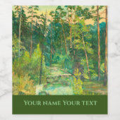 Étiquette Pour Bouteilles De Vin Pins peint aquarelle sur soie (Étiquettes simples)