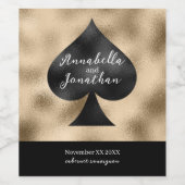 Étiquette Pour Bouteilles De Vin Pique noir sur fond doré (Étiquettes simples)