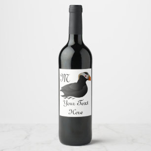 Étiquette Pour Bouteilles De Vin Piscine de Puffin à crête