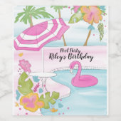 Étiquette Pour Bouteilles De Vin Piscine Tropicale (Étiquettes simples)