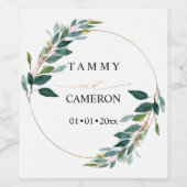 Étiquette Pour Bouteilles De Vin PixDezines Aquarelle Rustique Verdure Eucalyptus (Étiquettes simples)