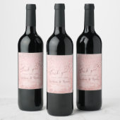 Étiquette Pour Bouteilles De Vin PixDezines que vous Faux Rose Gold Snow Bokeh (Bouteilles)