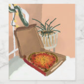 Étiquette Pour Bouteilles De Vin Pizza de Noël (Étiquettes simples)