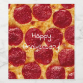 Étiquette Pour Bouteilles De Vin pizza pepperonis anniversaire (Étiquettes simples)