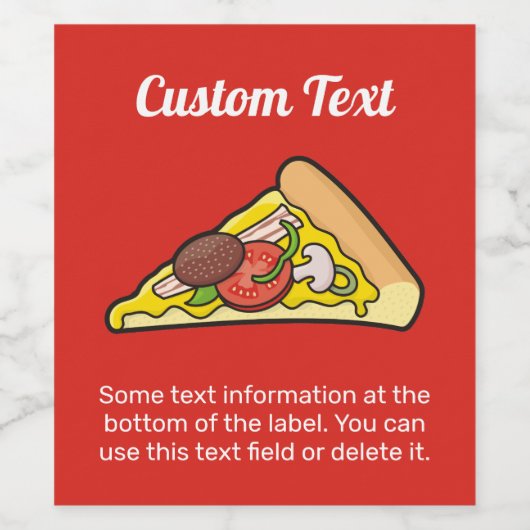 Étiquette Pour Bouteilles De Vin Pizza Slice (Étiquettes simples)