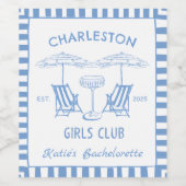 Étiquette Pour Bouteilles De Vin Plage Côté Bleu Manqué Bachelorette Party (Étiquettes simples)