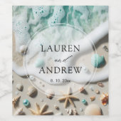 Étiquette Pour Bouteilles De Vin Plage Côté Mer Mariage personnalisé (Étiquettes simples)