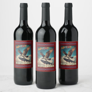 Étiquette Pour Bouteilles De Vin Plage de Myrtle