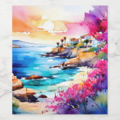 Étiquette Pour Bouteilles De Vin "Plage isolée" (Étiquettes simples)