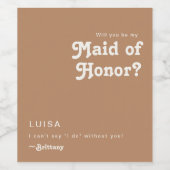 Étiquette Pour Bouteilles De Vin Plage Retro | Proposition Brown D'Honneur (Étiquettes simples)