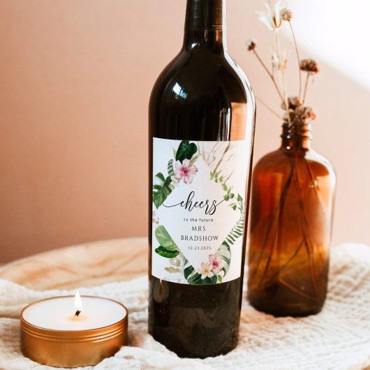 Étiquette Pour Bouteilles De Vin Plage Tropical Bridal
