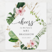 Étiquette Pour Bouteilles De Vin Plage Tropical Bridal (Étiquettes simples)