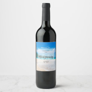 Étiquette Pour Bouteilles De Vin Plage Tropical Fabrication Pittoresque De Vins Pho