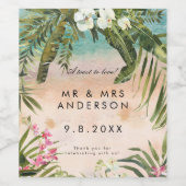 Étiquette Pour Bouteilles De Vin Plage tropicale bouteille de mariage d'été (Étiquettes simples)