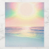 Étiquette Pour Bouteilles De Vin Plage Tropicale Mer Soleil Couleurs Été (Étiquettes simples)