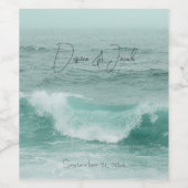 Étiquette Pour Bouteilles De Vin Plage Turquoise Blanc Marine (Étiquettes simples)