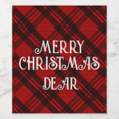 Étiquette Pour Bouteilles De Vin Plaid moderne et élégant (Étiquettes simples)