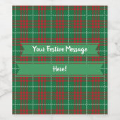 Étiquette Pour Bouteilles De Vin Plaid vert et rouge (Étiquettes simples)