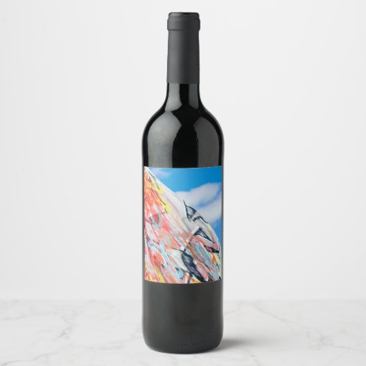 Étiquette Pour Bouteilles De Vin planète graffiti (Devant)