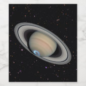 Étiquette Pour Bouteilles De Vin Planète Saturn Starry Sky (Étiquettes simples)