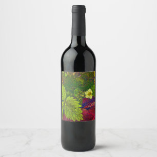 Étiquette Pour Bouteilles De Vin Plante de fraises sauvages