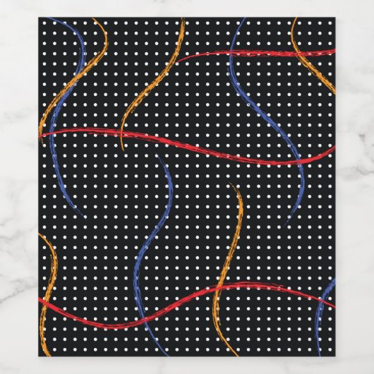 Étiquette Pour Bouteilles De Vin Plaque et points de peinture rétro (Étiquettes simples)