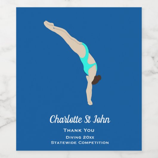 Étiquette Pour Bouteilles De Vin Plongée (Étiquettes simples)