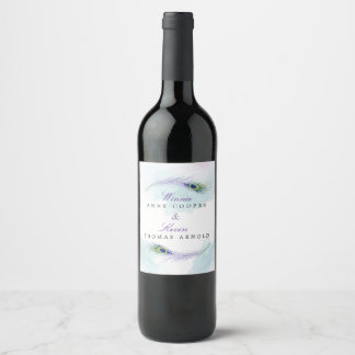 Étiquette Pour Bouteilles De Vin Plume de paon 