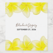 Étiquette Pour Bouteilles De Vin Plumeria jaune Frangipani Mariage (Étiquettes simples)
