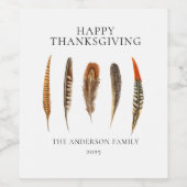 Étiquette Pour Bouteilles De Vin Plumes d'aquarelle moderne Étiquette de vin (Étiquettes simples)