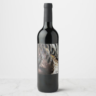 Étiquette Pour Bouteilles De Vin Plumes de Dindon Sauvage I Design Abstrait de la N