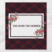 Étiquette Pour Bouteilles De Vin Plus Le Rouge Merrier Plaid (Étiquettes simples)